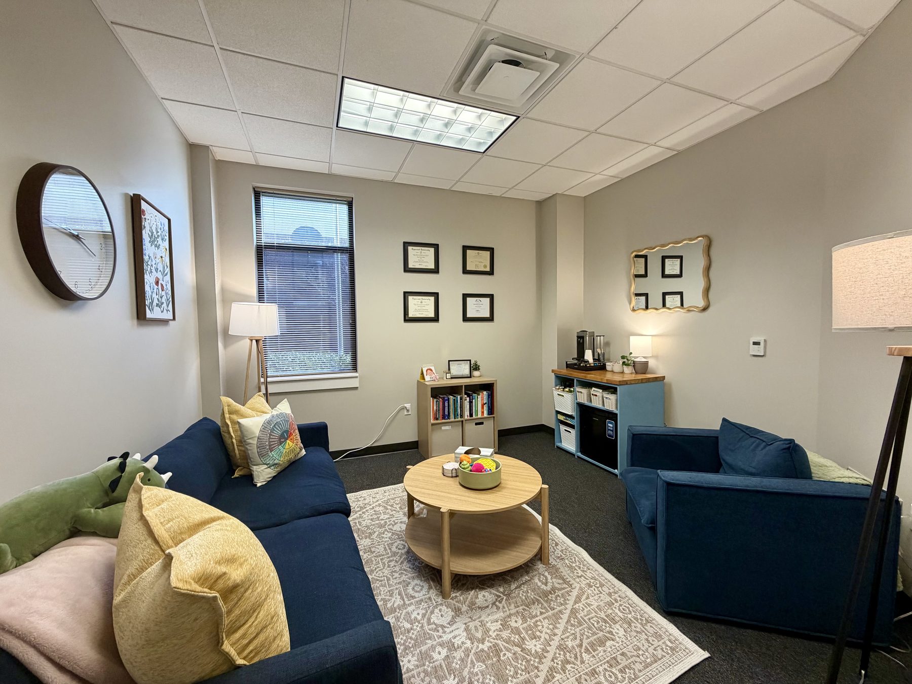 Therapy office seating area